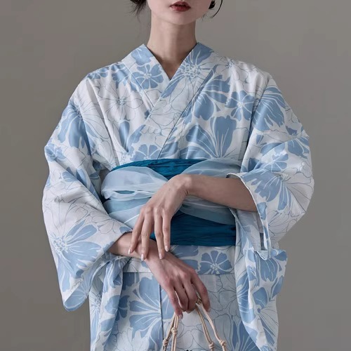전통 유카타 기모노 면 린넨 소재 소녀 드레스 하늘색  - Kimono Yukata Cotton 리뷰 및 가격