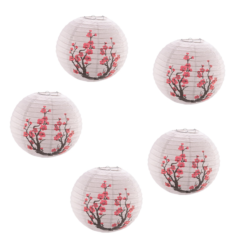 벚꽃 일본 중국 종이 랜턴, 레드 사쿠라 5 개 세트, - Japanese Lantern Paper 리뷰 및 가격