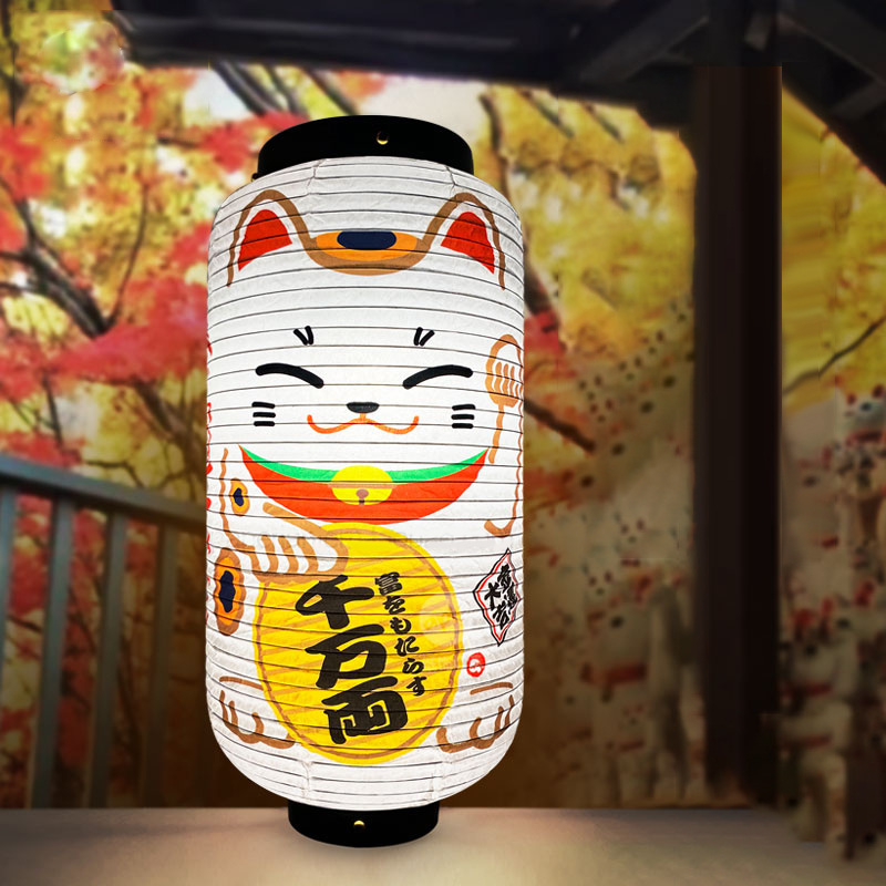 일본 스타일 행운의 고양이 종이 랜턴 램프 그늘, 귀여 - Japanese Lantern Paper 리뷰 및 가격
