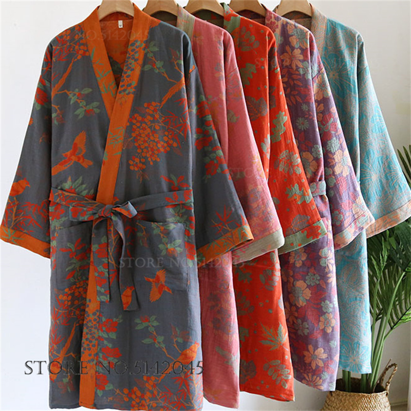 여성 일본 레트로 기모노 목욕 가운 유카타 프린트 플라 - Kimono Yukata Cotton 리뷰 및 가격