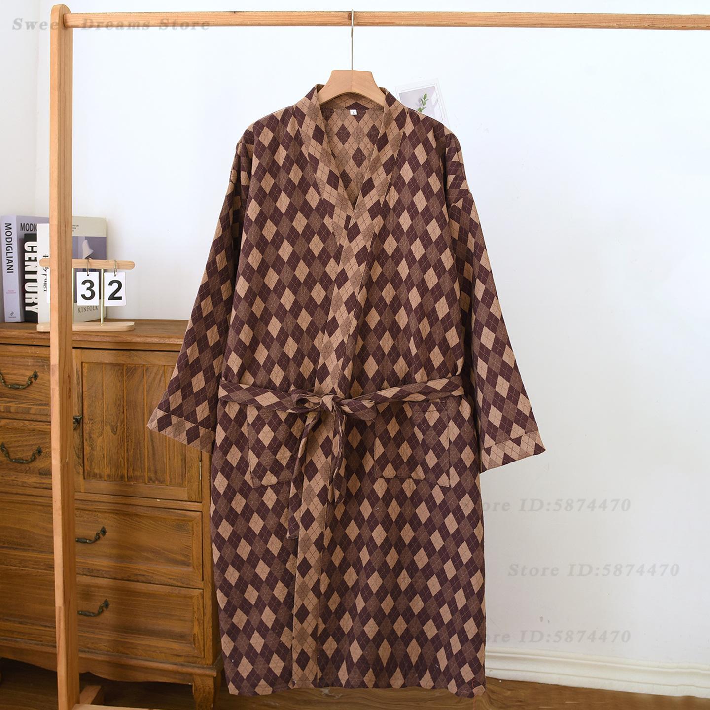 코튼 쿠페 로브 잠옷 남성용 자카드 기모노 목욕 가운  - Kimono Yukata Cotton 리뷰 및 가격