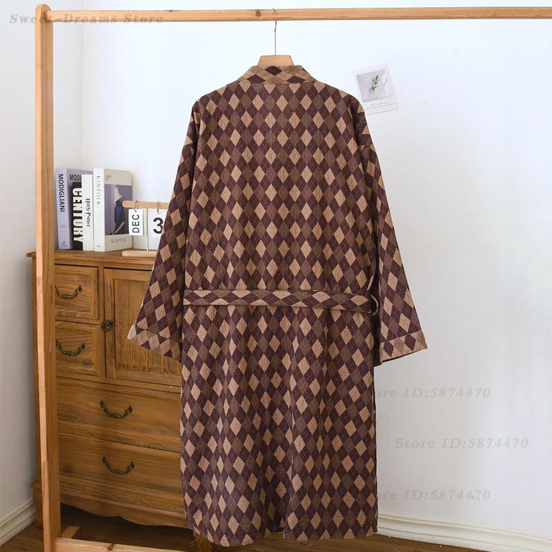 코튼 쿠페 로브 잠옷 남성용 자카드 기모노 목욕 가운  - Kimono Yukata Cotton 리뷰 및 가격