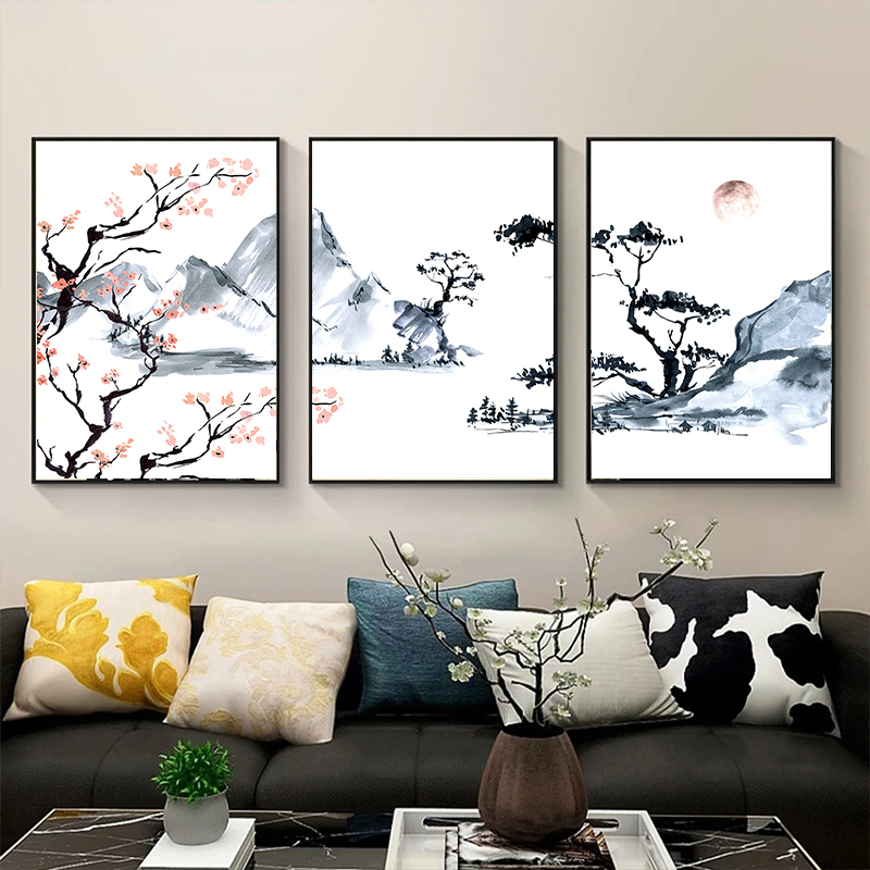일본식 벚꽃 나무 캔버스 유화 포스터 인쇄 현대 간단한 - Japanese Living Lifestyle 리뷰 및 가격