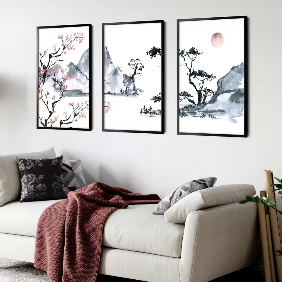 일본식 벚꽃 나무 캔버스 유화 포스터 인쇄 현대 간단한 - Japanese Living Lifestyle 리뷰 및 가격