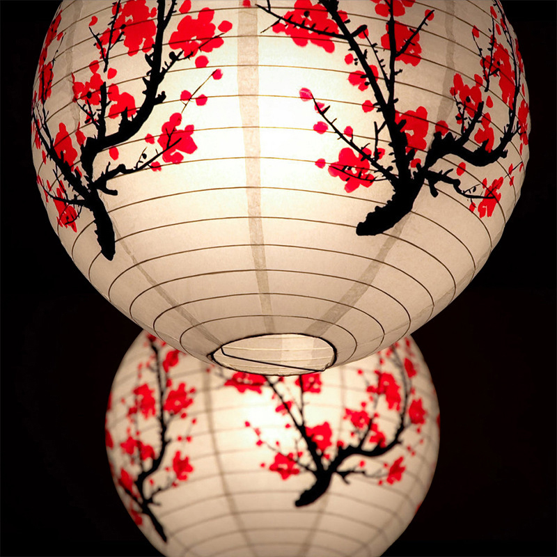 1PC 매화 꽃 종이 등불 중국 일본식 매달려 램프 야 - Japanese Lantern Paper 리뷰 및 가격