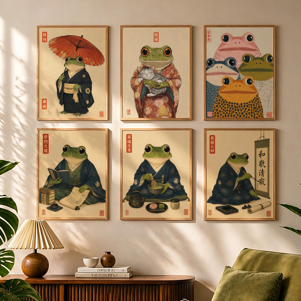 문화적 일본 개구리 라이프 스타일 그림 서예 캔버스 포 - Japanese Living Lifestyle 리뷰 및 가격