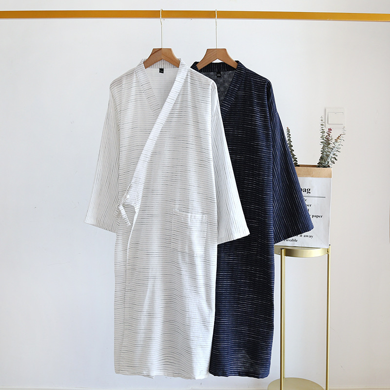 남성용 일본 기모노 목욕 가운, 100% 코튼 스트라이 - Kimono Yukata Cotton 리뷰 및 가격